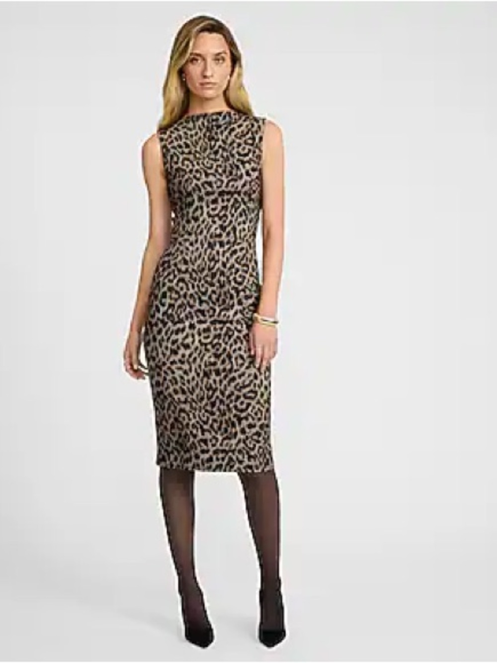 Express Leopard Print Sheath Dress